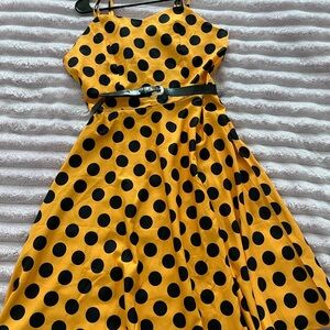 Polka Dot Kids Dress - Yellow and Black